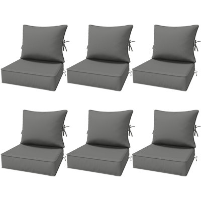 Ensemble de 6,5 po de coussins de remplacement pour l'extérieur, siège / dossier profond