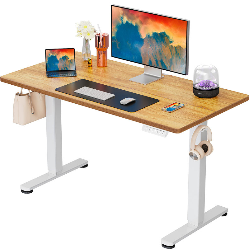 Bureau debout électrique à hauteur ajustable avec structure en acier stable, moteur silencieux, réglage de la hauteur mémoire pour le bureau personnel