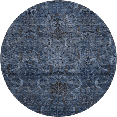 Premium Machine Washable Jamestown AMF1082 Damask Rug