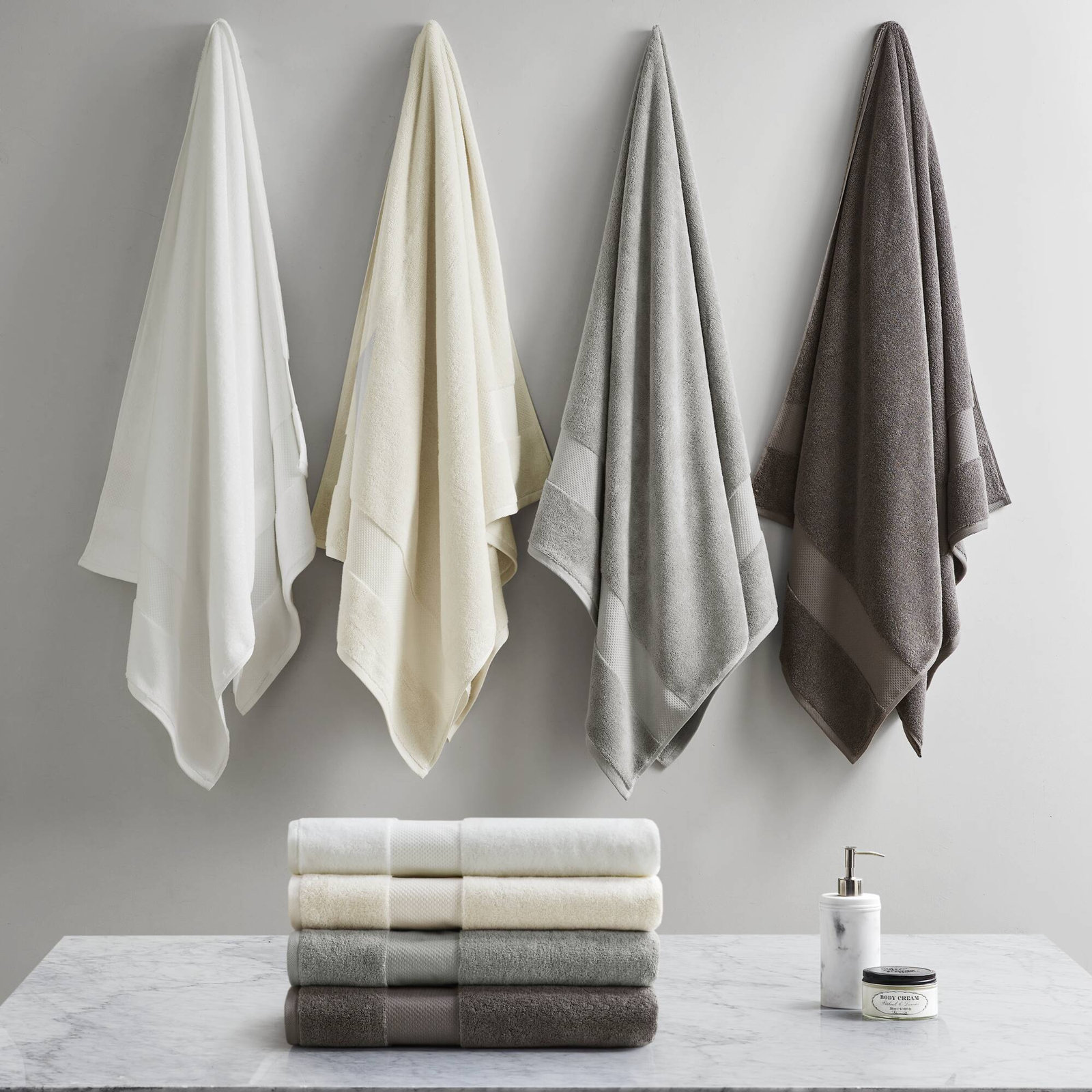 Turkish Cotton Quick-Dry Towel Set, White, Bath Sheets - 2 Pack
