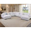 Canapé d'angle surdimensionné 8 places en chenille effet nuage avec deux poufs, deux porte-gobelets, rangements et ports USB-71221202