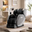 Fauteuil de massage inclinable noir de 28,41 po de largeur, système de chauffage lombaire et des jambes intégré à pression d'air zéro gravité-1917160270