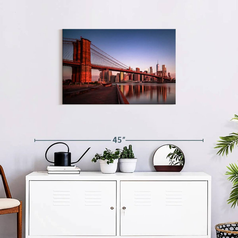 Lilie Brooklyn Bridge au lever du soleil, H 20 po x l 30 po