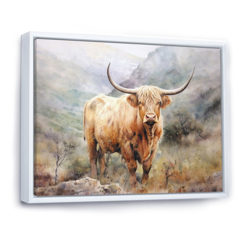 Rustic Castle III - Décoration murale animaux, Cadre flottant blanc, H 34 po x l 44 po x P 1,5 po