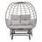 Double Egg Chair Glider with Throw Pillows - Gray