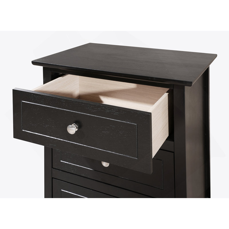 Élégante table de chevet transitionnelle noire, Noir