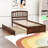 Twin Size Platform Bed with Trundle and Headboard-1108293097