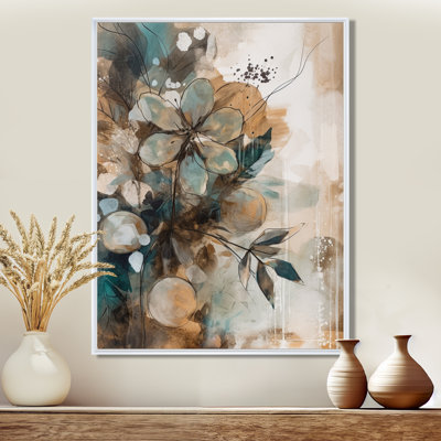 Ruhan Brown And Green Abstract Bohemia - Boho Feather Wall Art