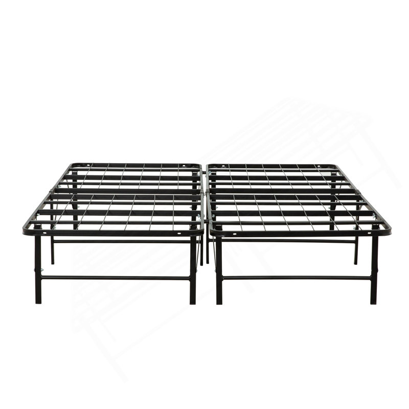 Bedroom Furniture Full Size Solid Metal Foundation Bed Base, Strong Mattress Platform Bed Frame, Black, Full