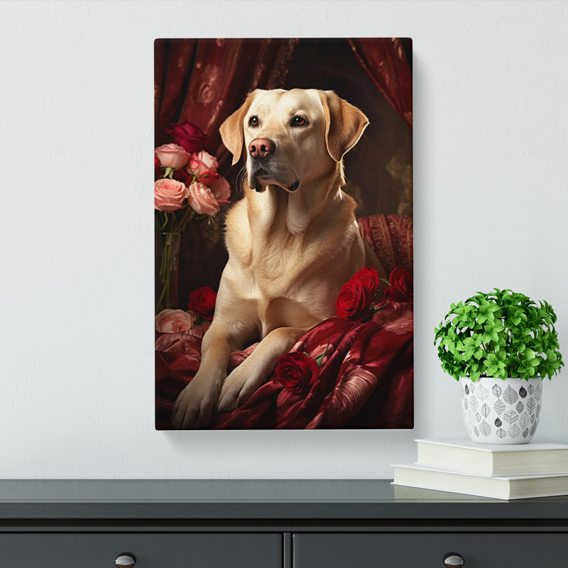 Labrador Retriever Romanticism - Wrapped Canvas, 76cm H x 50cm W x 3cm D