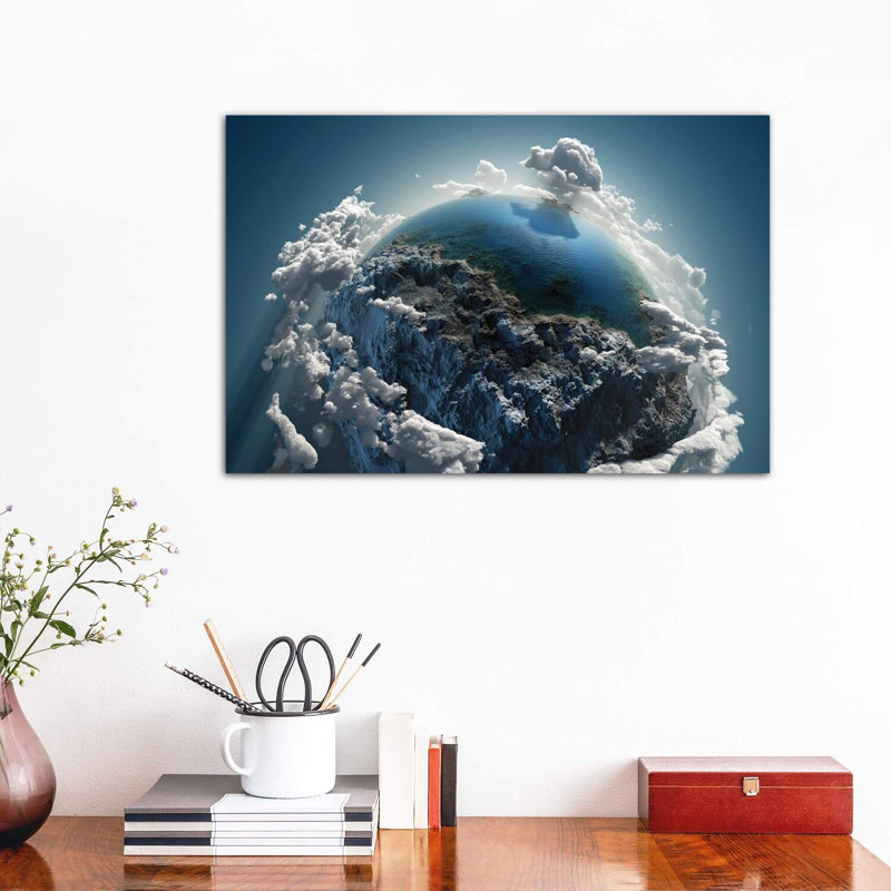 Cloud Earth In Space by Mike Kiev - Wrapped Canvas Print, 66.04 cm H x 45.72 cm W x 3.175 cm D