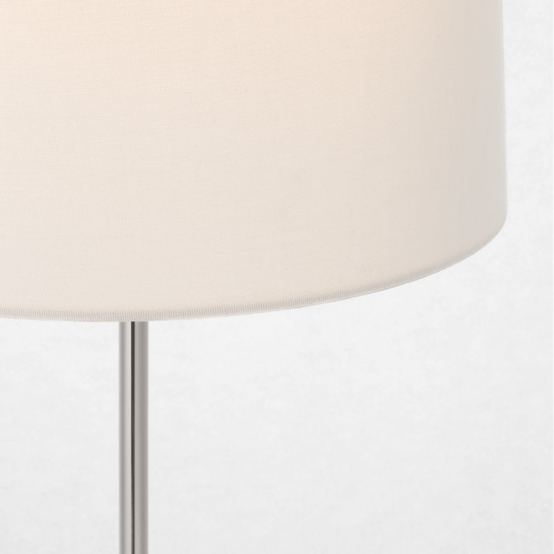 Thomas O'Brien Bryant 52" Adjustable Cordless Floor Lamp with Linen Shade, Polished Nickel