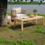 Grandes tables de patio en bois d'acacia, table basse moderne en teck clair pour la maison