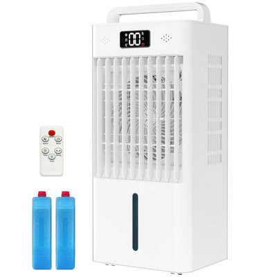 10L Evaporative Air Cooler, 3 Wind Speeds, 12H Timer, Remote Control, Portable Cooling Fan for Large Rooms, 120V