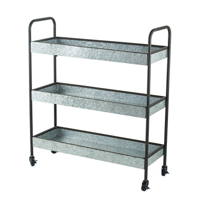 35X12.5X40" Homestead Galvanized Shelf Display 3-Tier