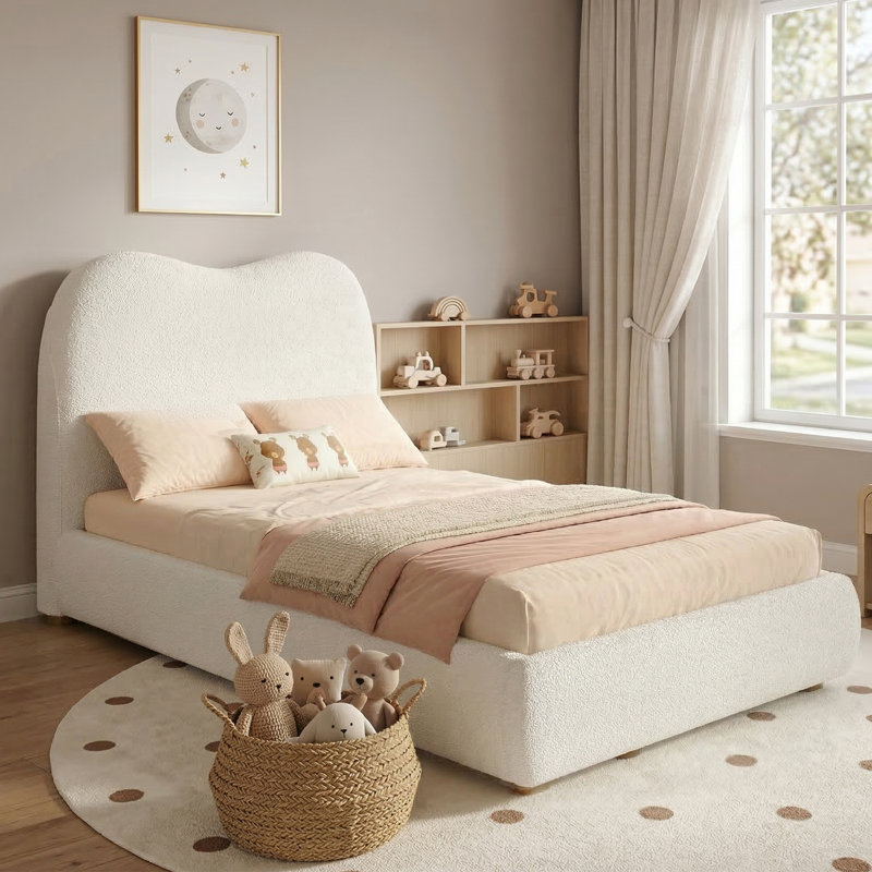 Metal Ottoman Storage Bed, Beige