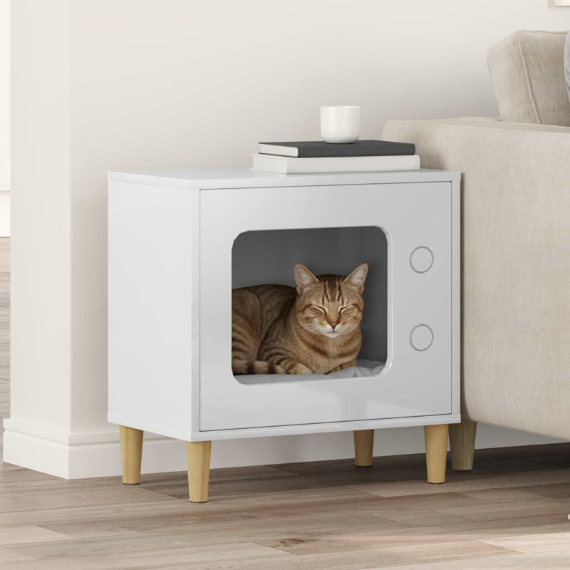 52 cm H Cat Tree / Condo, Gloss White