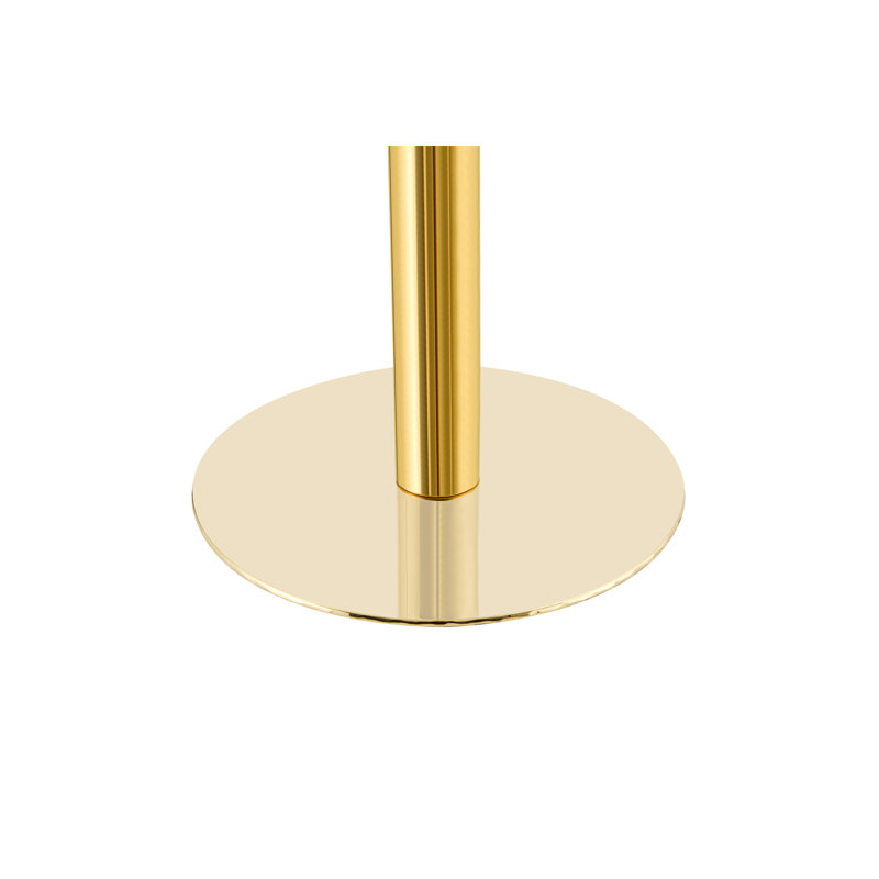 Comptoir rond en MDF de 23,6 pouces recouvert de peinture UV, Blue / Gold