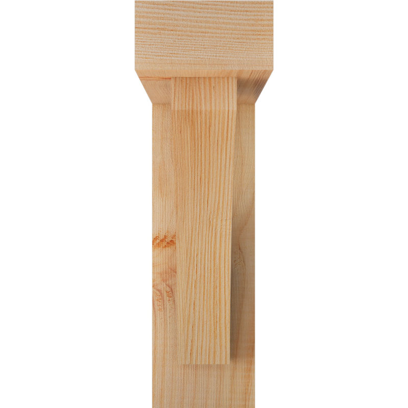 Thorton Block Bracket with Offset Brace, 14 x 14, 4"W Douglas Fir (Rough Sawn)
