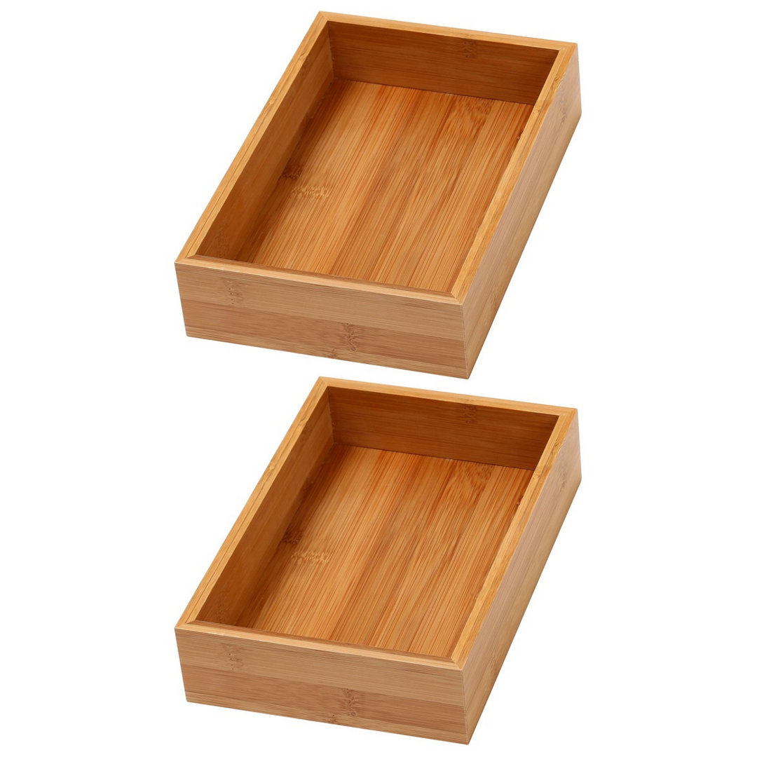 Bamboo 2"H x 6"W x 9"D Drawer Organizer Rebrilliant