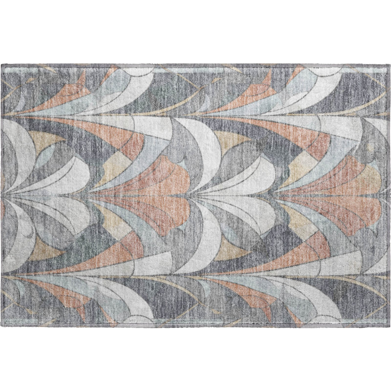 Premium Machine Washable Mayfield modern Rug, 1'8" x 2'6", Gray