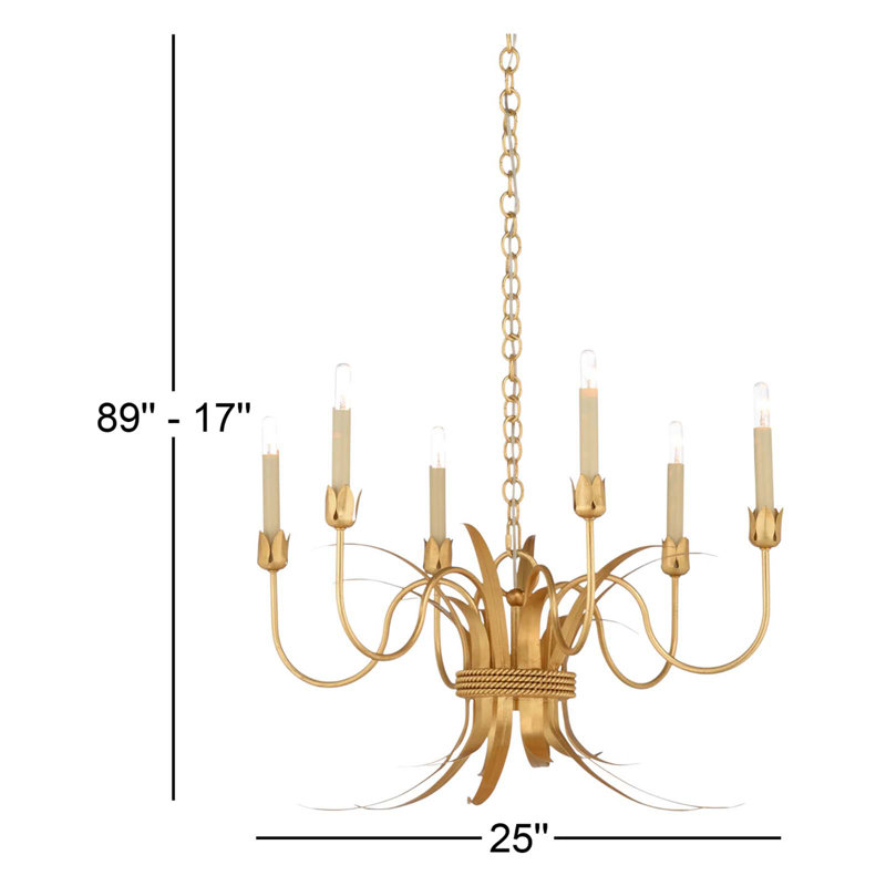 Heritage 6 - Light Candle Style Empire Chandelier