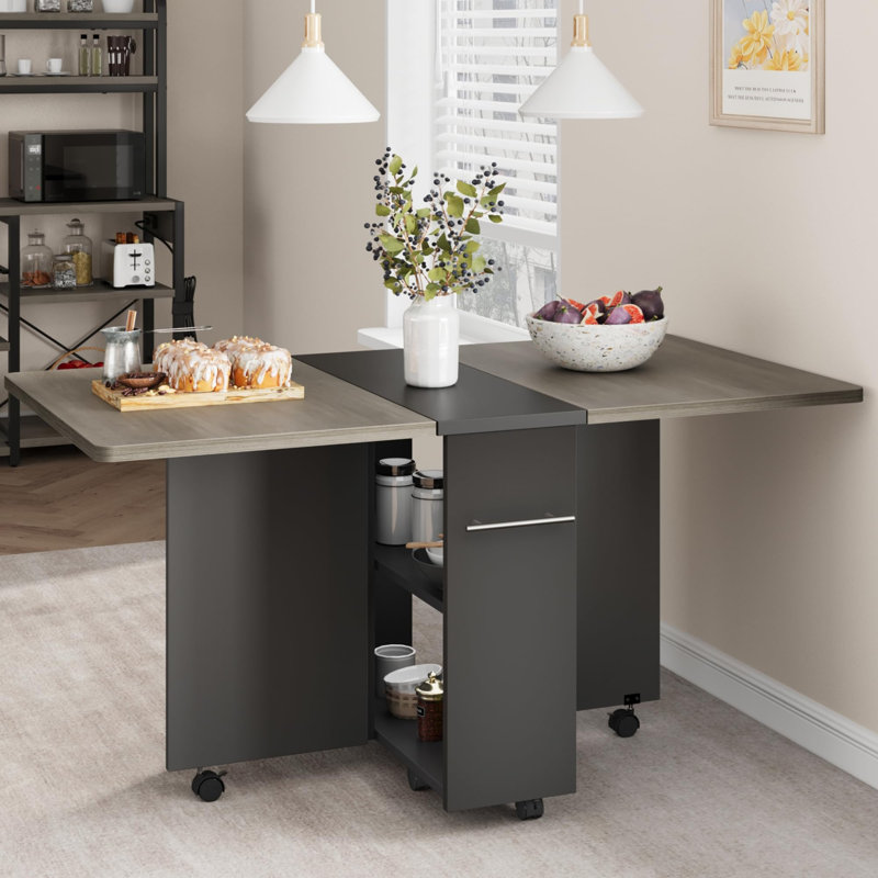 Daejuan Dining Table, 29.5" H x 23.6" L x 47.2" D, Charcoal Gray/Black