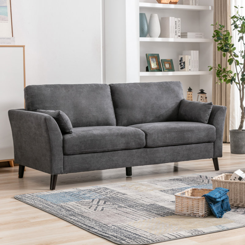 Upholstered 77'' Sofa, Gray Linen