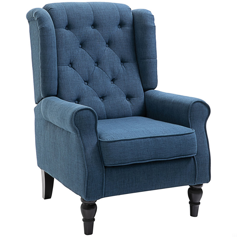 Fauteuil d'appoint capitonné à dossier haut