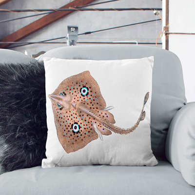 Brown Ray Square Throw Cushion