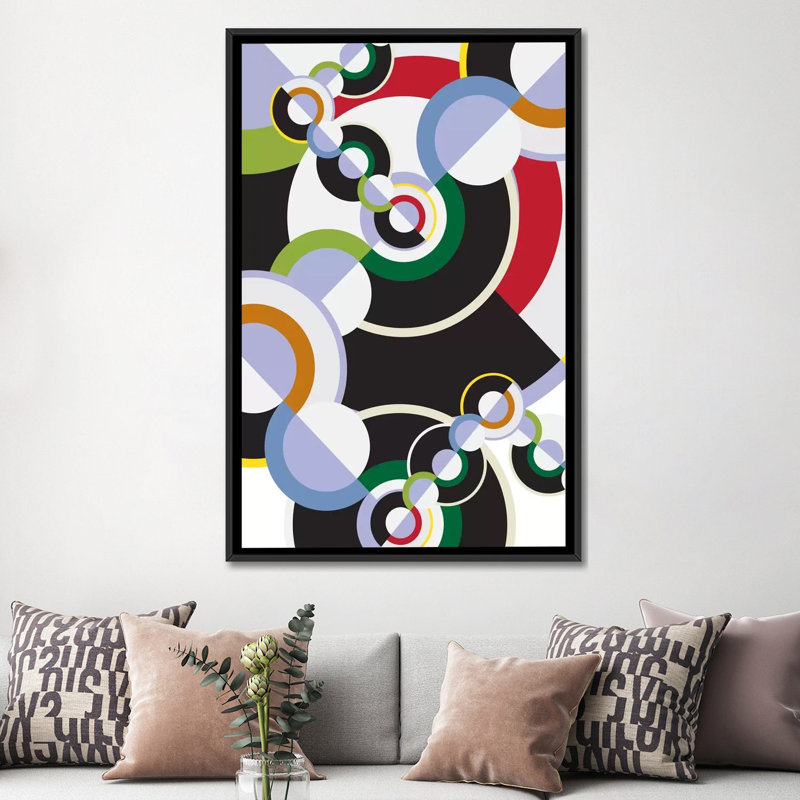 Art moderne sur toile Albree, Toile avec cadre noir, Aucun mat, H 60 po x l 40 po x P 1,5 po