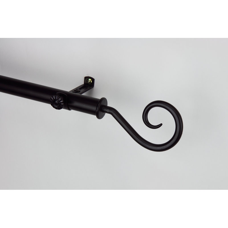 Tringle à rideaux simple Modern Curl, l 48 po à 84 po, Noir