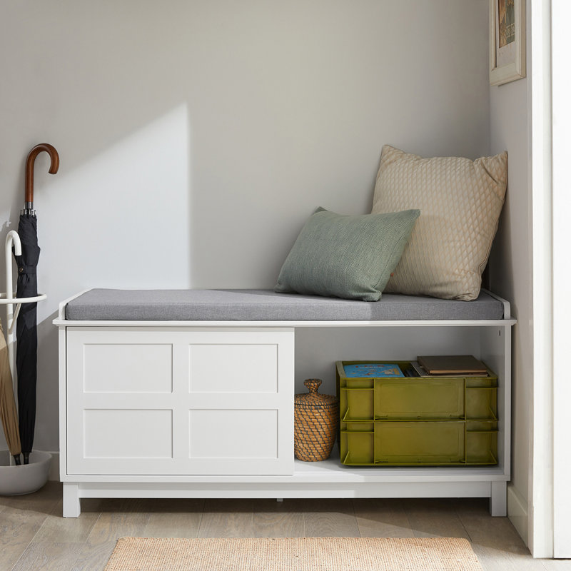Asheli Polyester Upholstered Storage Bench