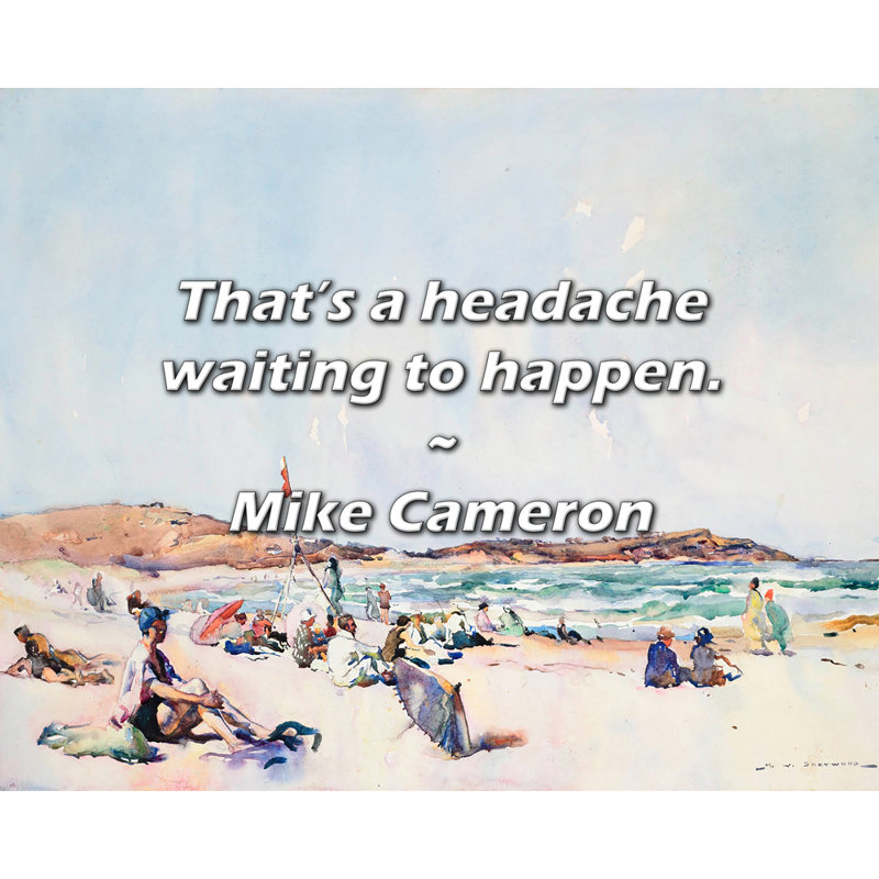 Citation de Mike Cameron: C'est un mal de tête qui attend de se produire.