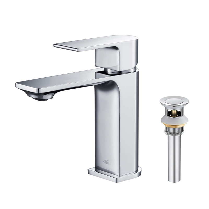 Robinet pour salle de bain à un trou Mirage, Chrome, Avec drain escamotable