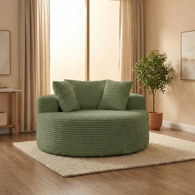 Canapé surdimensionné simple de 55 po Boneless, canapé désossé pour le salon, avec coussins de siège confortables Chaise ronde pour la chambre à coucher du salon, appartement sans assemblage requis