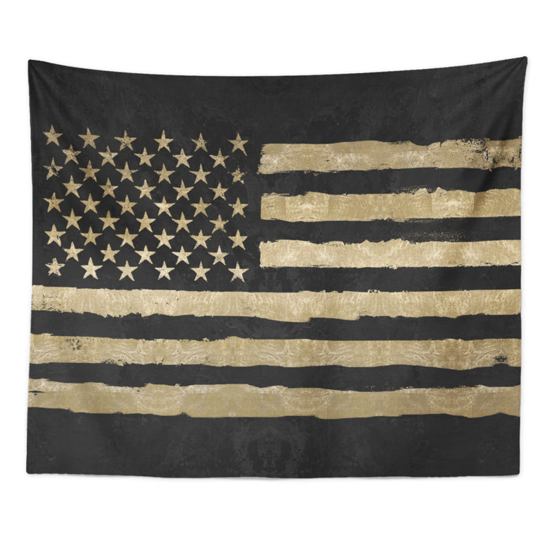 Polyester Tapestry, Black/Gold
