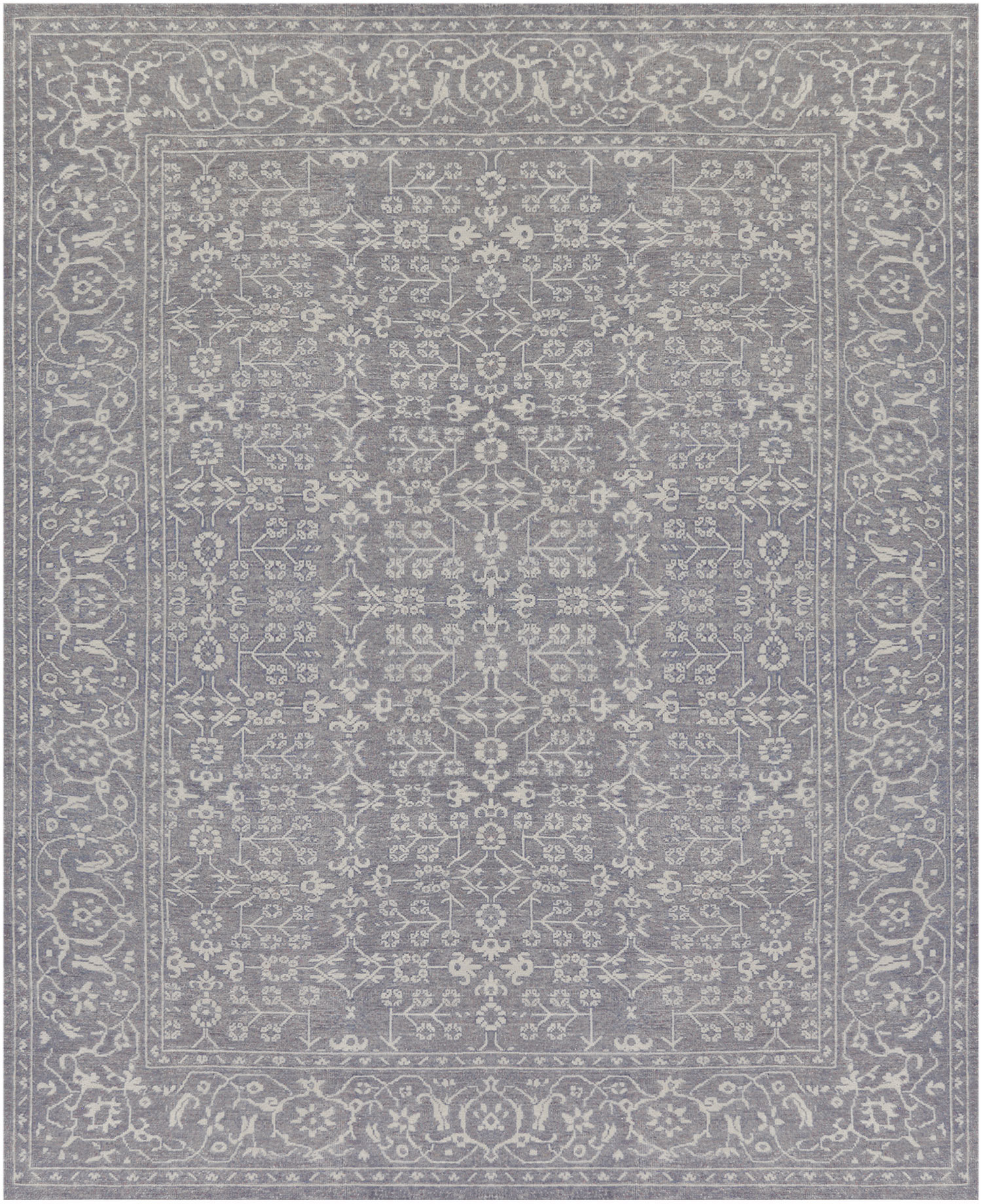 Mansour Khotan Handmade Wool Gray/White Rug | Perigold