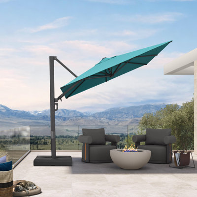 Parasol en porte-à-faux carré 8 'avec base et rotation à 60 degrés