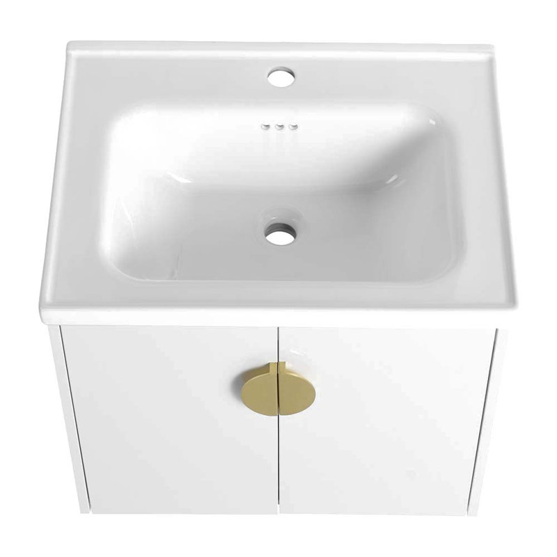 Ensemble de meuble-lavabo simple 23,82 po avec plateau en céramique Taona