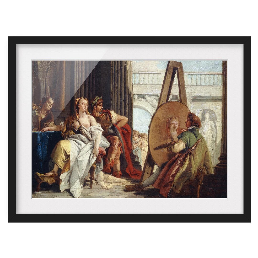 Gerahmtes Poster Alexander der Große von Giovanni Battista Tiepolo