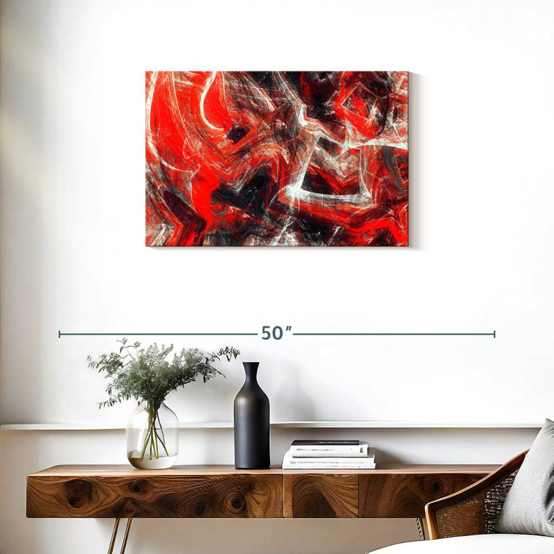 Abstrait dynamique Avery Red Revolt, H 20 po x l 30 po