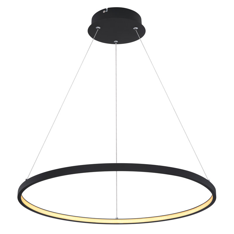 Bansilal 1 - Light LED Crystal Pendant, Matt Black
