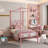 Twin Metal Canopy Bed Frame with Headboard and Storage, Modern Kids Platform Bed-648167789