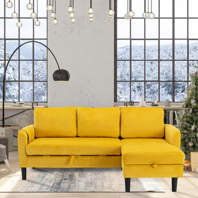 Canapé-lit modulaire réversible avec méridienne et rangement Ermon