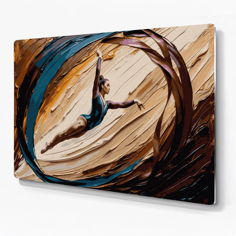 Art mural en métal Sports Gymnastic, H 11 po x l 14 po