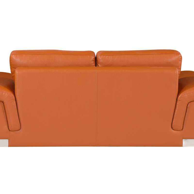 Leather Loveseat, Camel