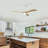 3 Wooden Blades Ceiling Fan With Light