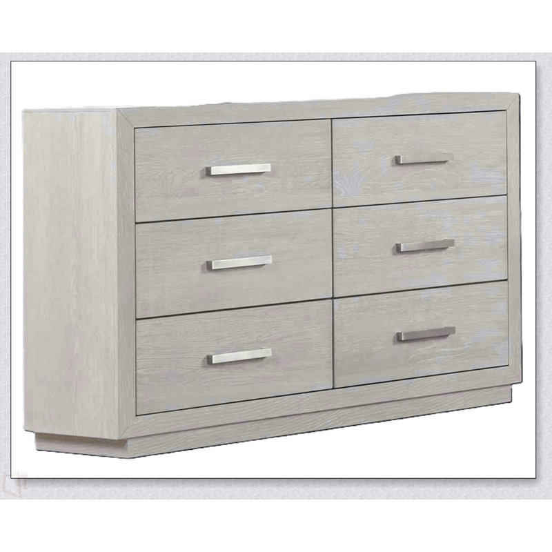 Commode 1 tiroir à six tiroirs en métal de style transitionnel en acacia massif