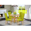 L'ensemble de table de salle à manger 3 pièces comprend une table de salle à manger ronde avec feuilles et tablettes Dropleaf et 2 chaises rembourrées en similicuir flamant rose, blanc lin-42826314-60562346-112679146